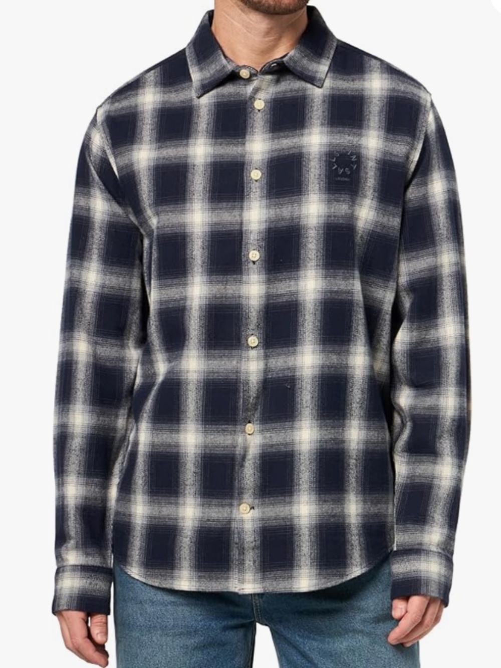 NEW AllSaints Men's Shirts Haven Check Ls Shirt Azzurra Blue LARGE